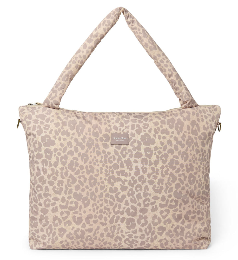 Studio Noos puffy diaper bag beige leopard