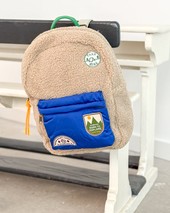 Studio Noos rugzak Teddy ecru/cobalt midiTeddyMidiBackpackecrucobaltj