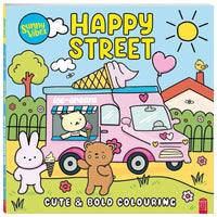 Sunny Vibes Happy Street Cute & Bold Colouring Book