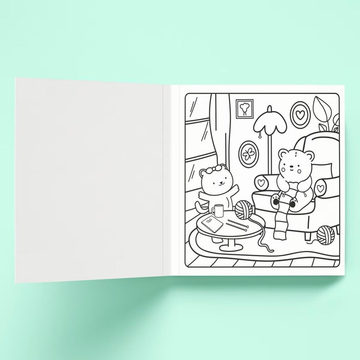 Sunny Vibes Cosy & Calm Cute & Bold Colouring Book d