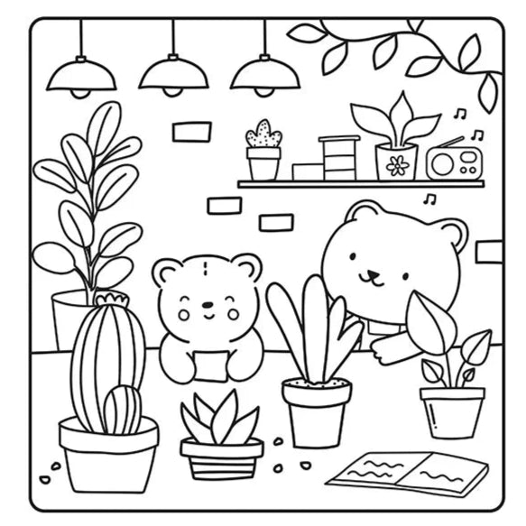 Sunny Vibes Rest & Relax Cute & Bold Colouring Book b