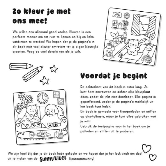 Sunny Vibes Rest & Relax Cute & Bold Colouring Book d