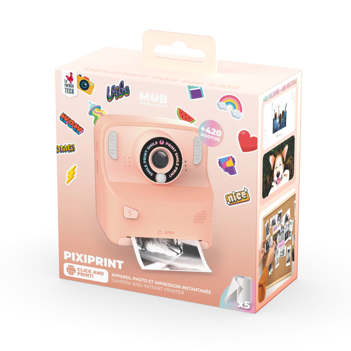 MOB Pixiprint click en print kindercamera roze