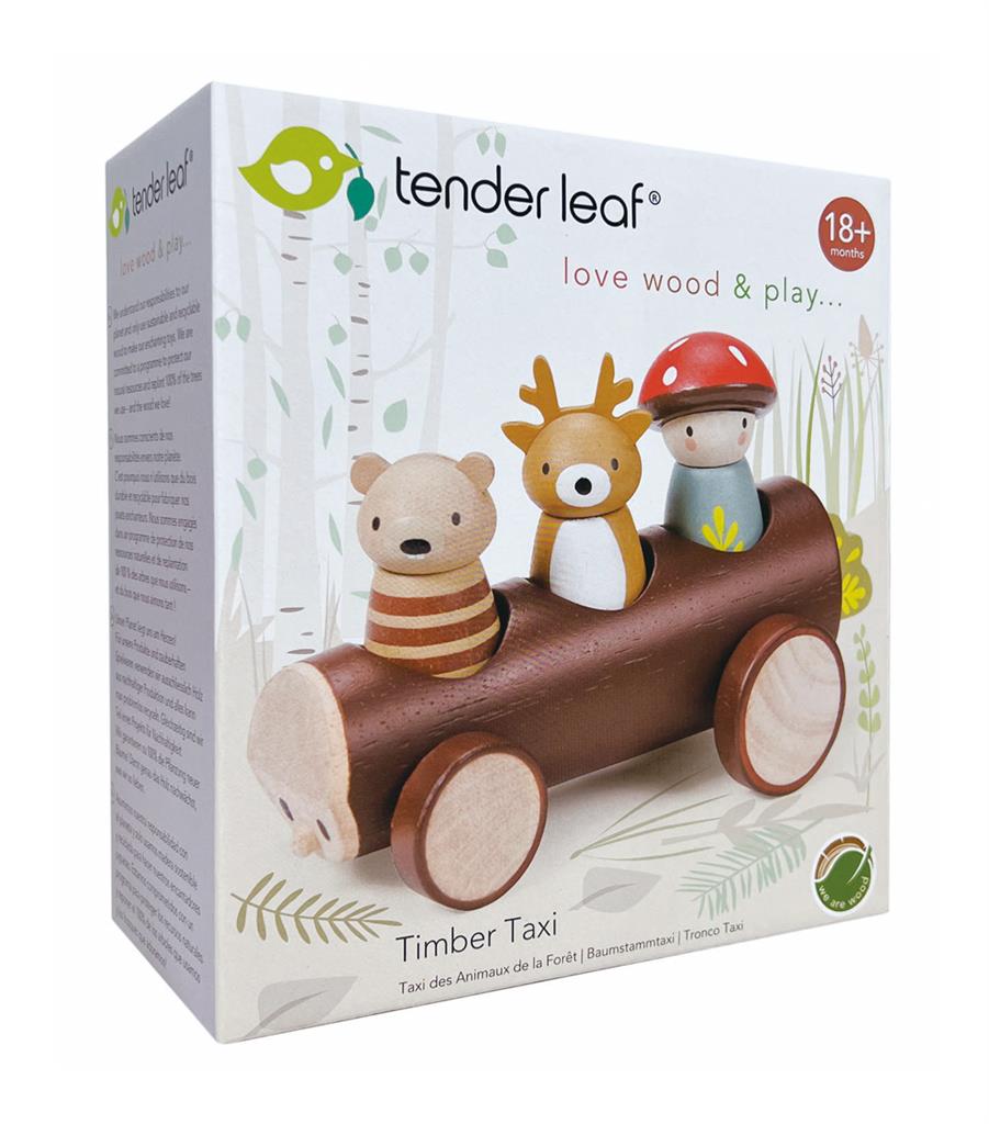 Tender Leaf Toys taxi bosdieren 18 m + 191856083863