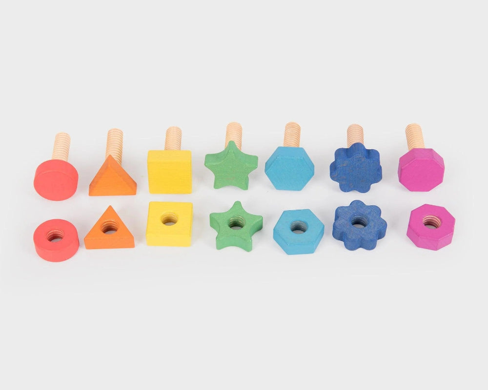 Tickit houten moeren en bouten regenboog 7 stks 12 mnd+ kopen