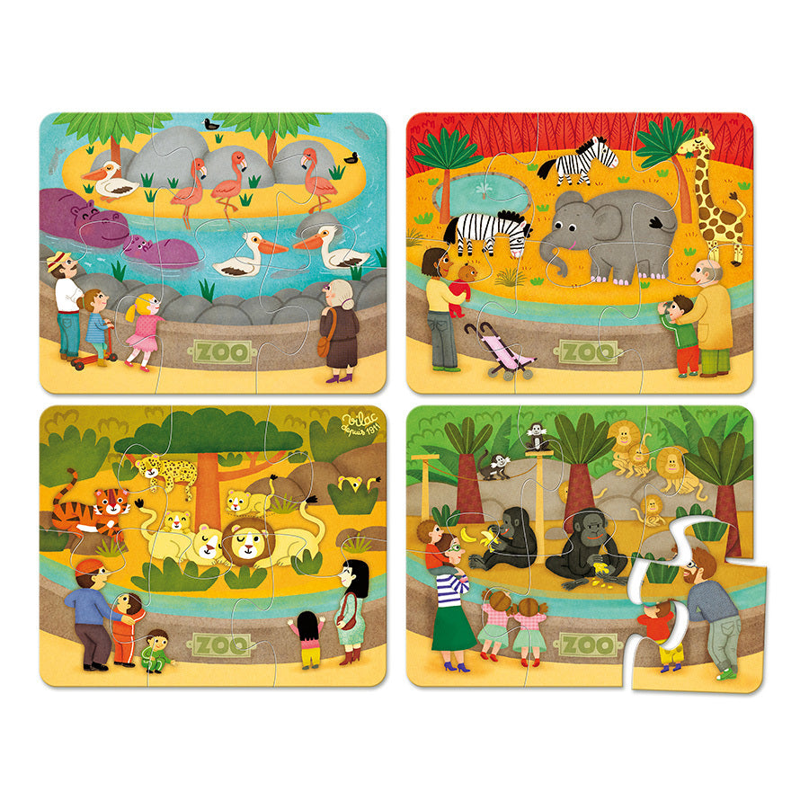 VILAC puzzel dierentuin 2jr+ / 4 x 6 stks kopen