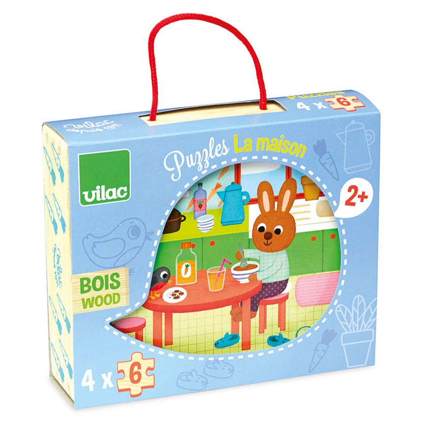 VILAC puzzel in het huis 2jr+ / 4 x 6 stks