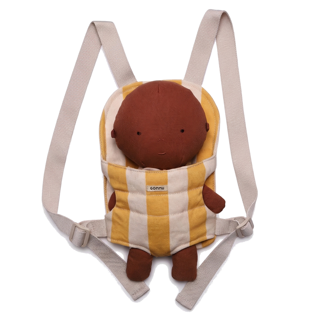 We are gommu poppendraagzak big stripe yellow 3 jr+
