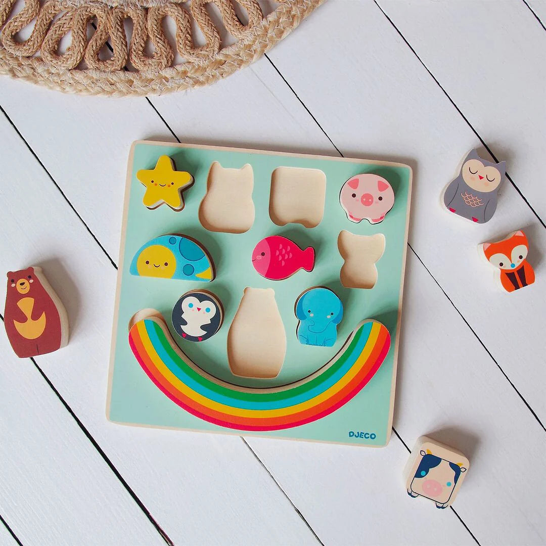 DJECO puzzel en balanceerspel Rainbow 18 mnd+