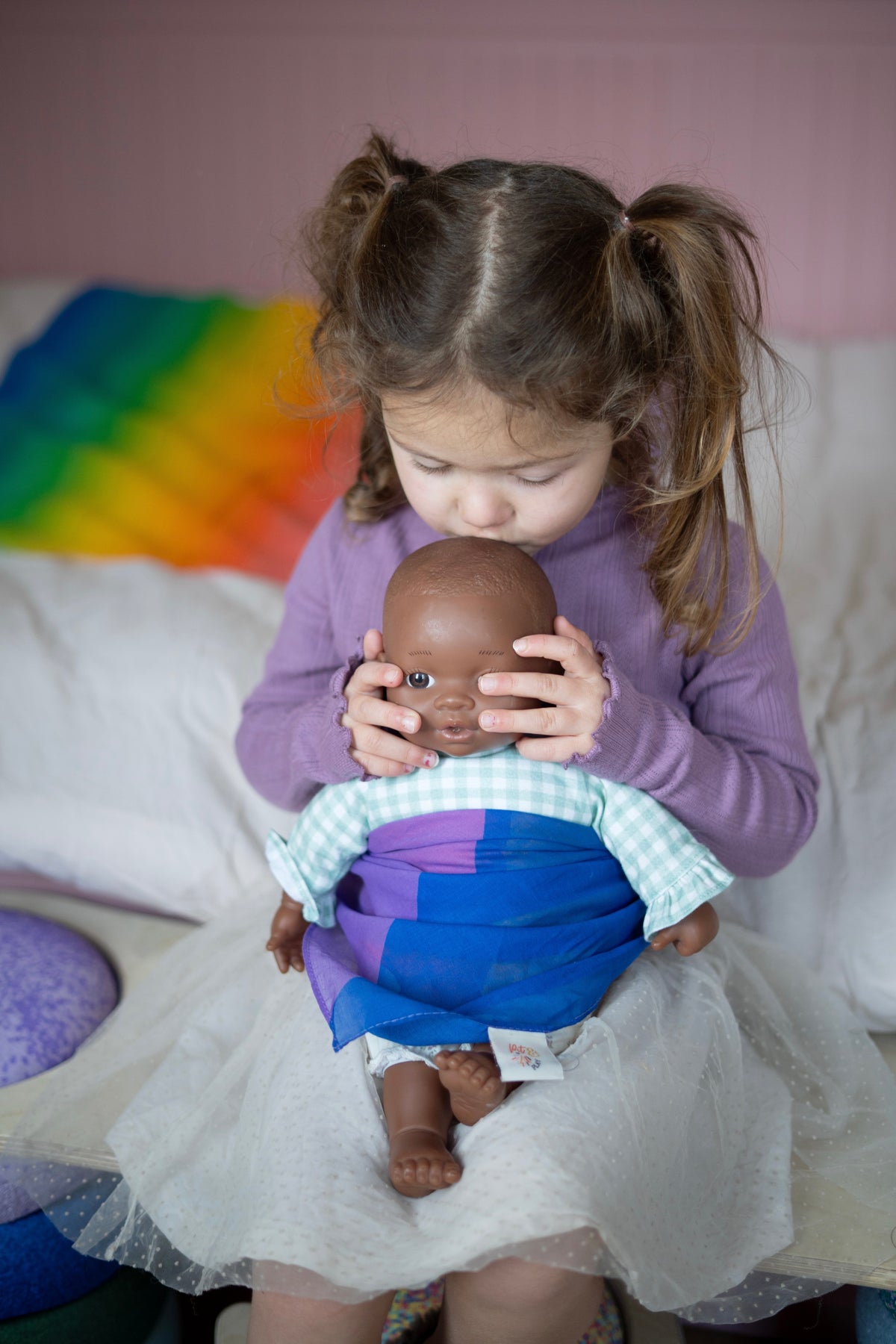 Pit and Play speeldoek rainbow fade large 75 x 75 cm