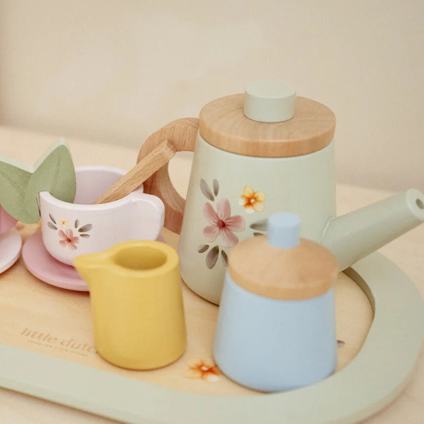 Little Dutch houten theeservies flowers 2 jr+ kopen