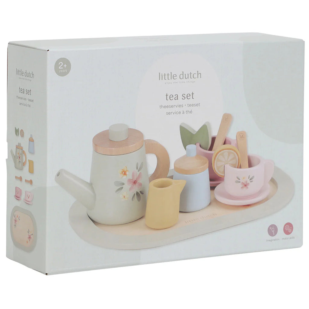 Little Dutch houten theeservies flowers 2 jr+ 8713291225077