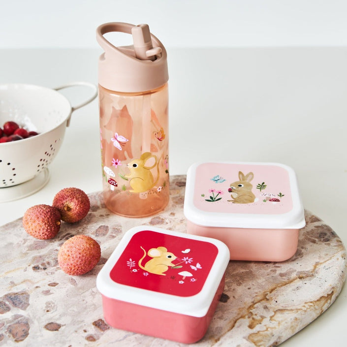 Petit Monkey snackbox set woodland blue 12 x 12 cm