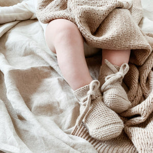 HVID slofjes sand 0-9 mnd