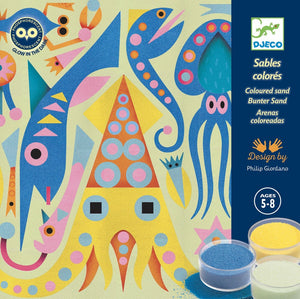 DJECO gekleurd zand glow in the dark Sea 5-8 jr+