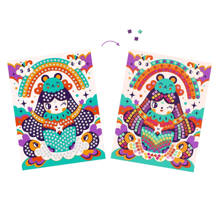 DJECO glitter mozaiek kokeshi 5 jr+