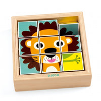 DJECO houten blokpuzzel Tournanimo 9 stks / 2 jr+