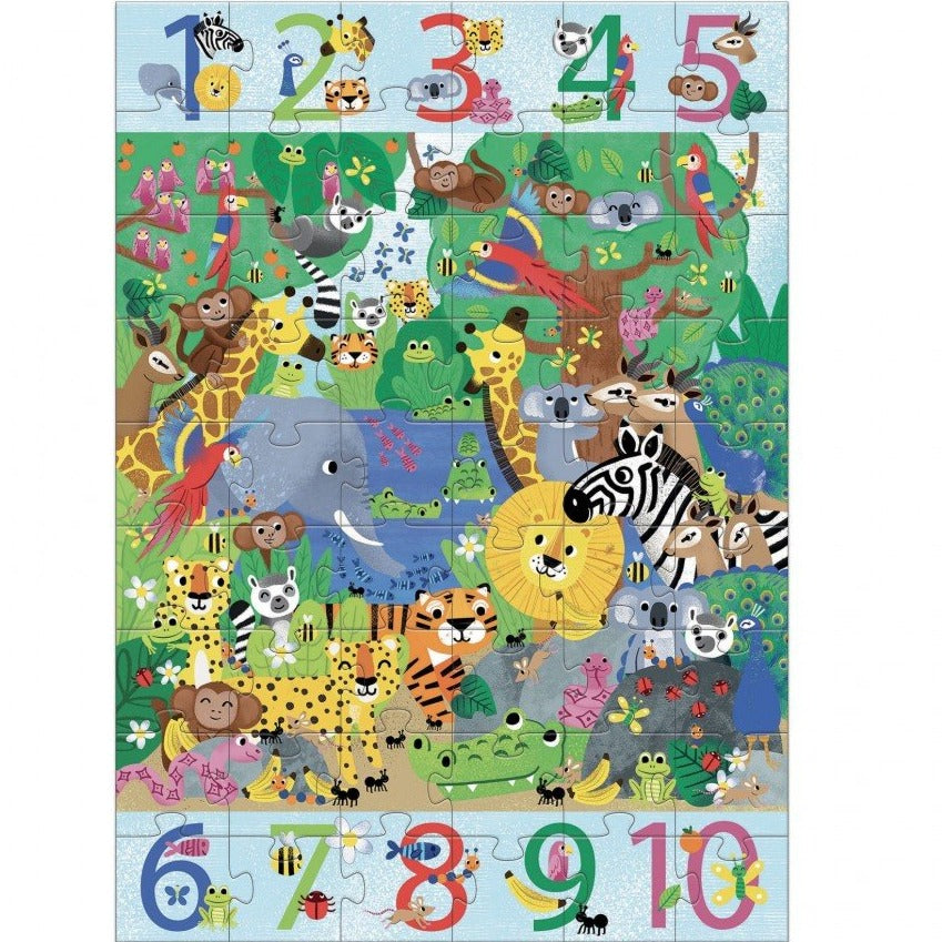 DJECO jumbo puzzel 1 tot 10 jungle 4 jr+/ 54 stks kopen