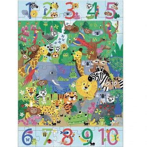 DJECO jumbo puzzel 1 tot 10 jungle 4 jr+/ 54 stks