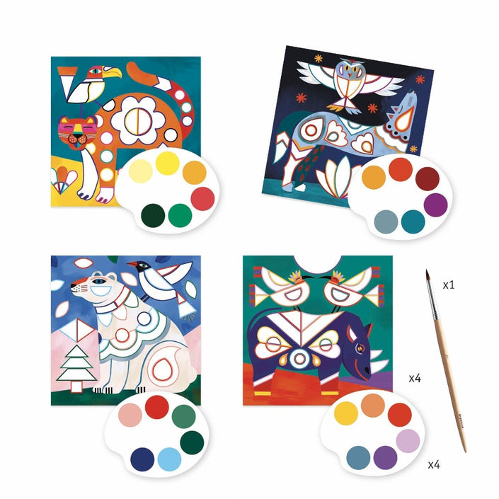 DJECO kaarten schilderen beestenboel 6 jr+