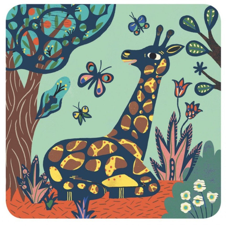 DJECO krasfolie kaarten Grote dieren 3 jr+ 3070900090958
