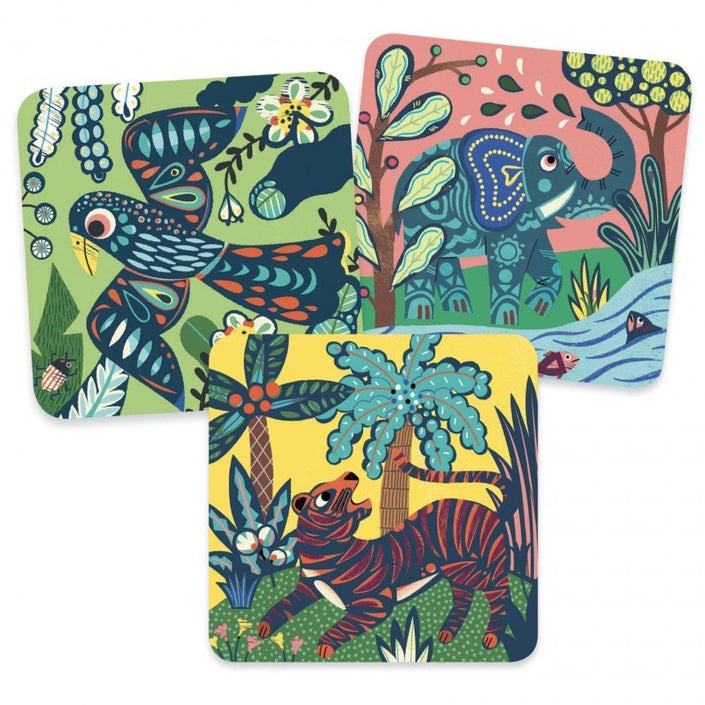 DJECO krasfolie kaarten Grote dieren 3 jr+