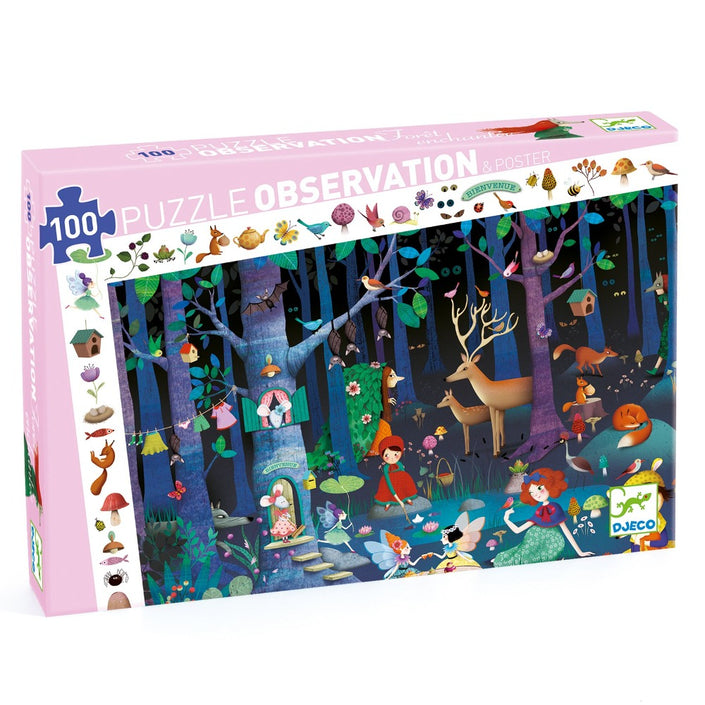 DJECO observatie puzzel La foret enchantee  5 jr+/ 100 stks