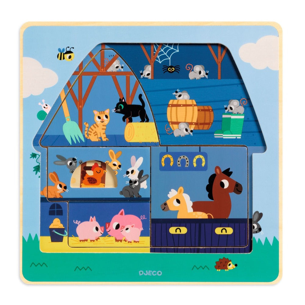 DJECO puzzel 3 lagen chez moo 18 mnd kopen