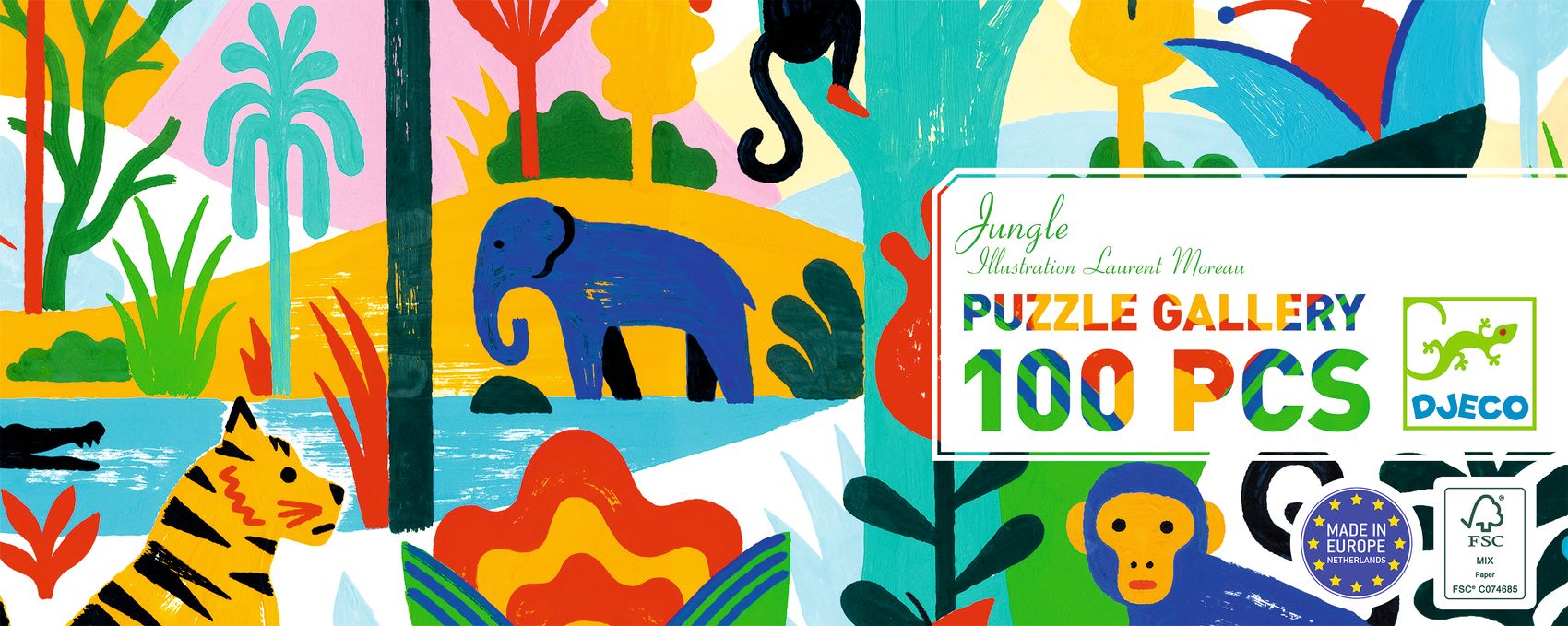 DJECO puzzel jungle 5 jr+/ 100 stks