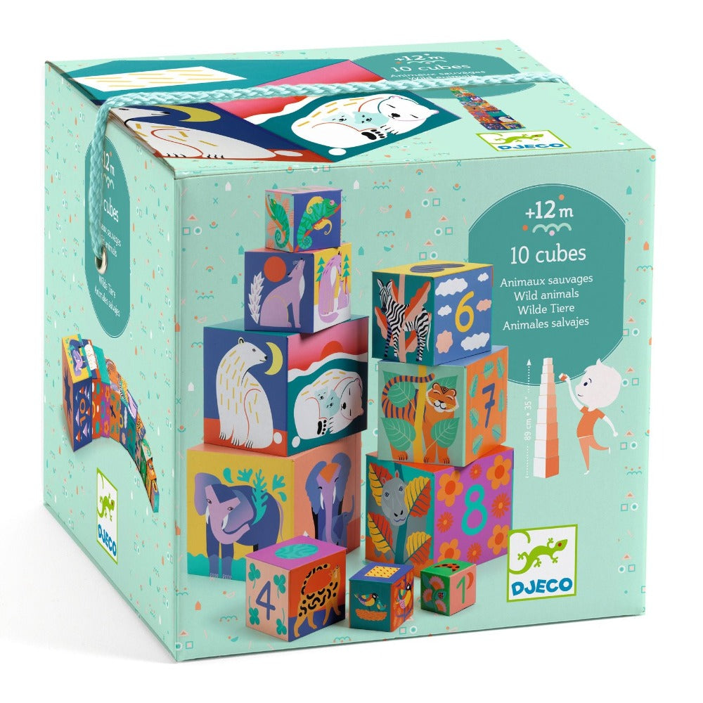 DJECO stapeltoren wilde dieren 12 mnd+