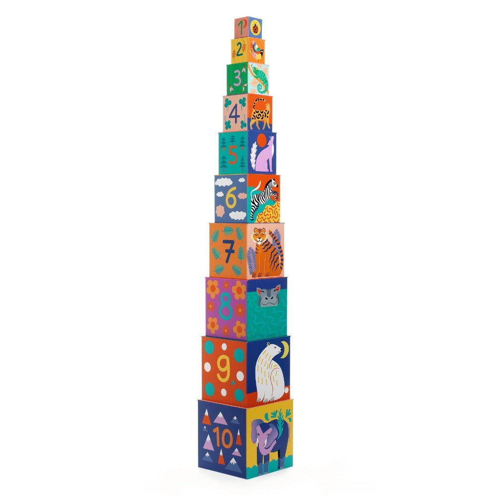 DJECO stapeltoren wilde dieren 12 mnd+