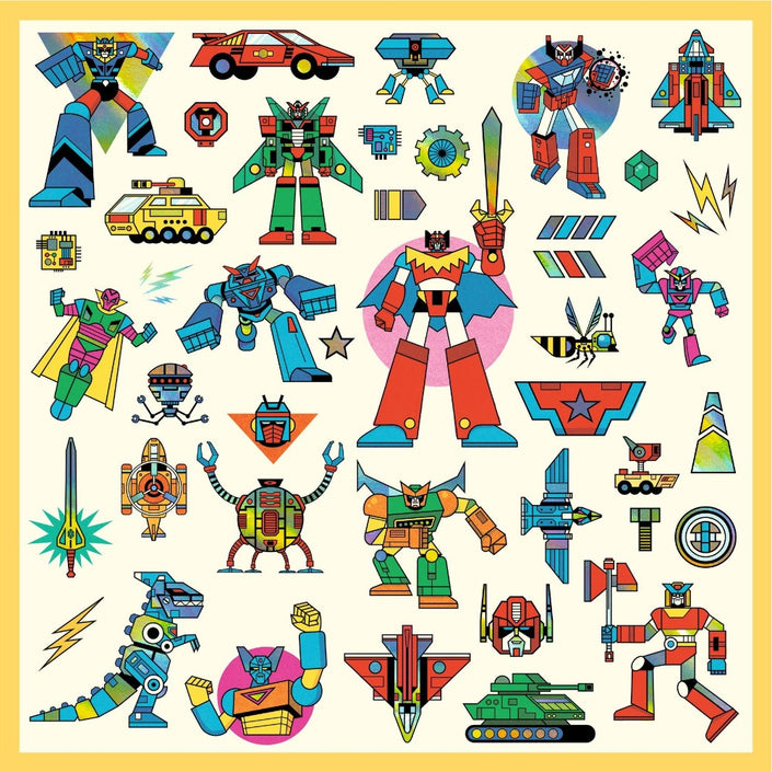 DJECO stickers Robots metallic 4 jr+