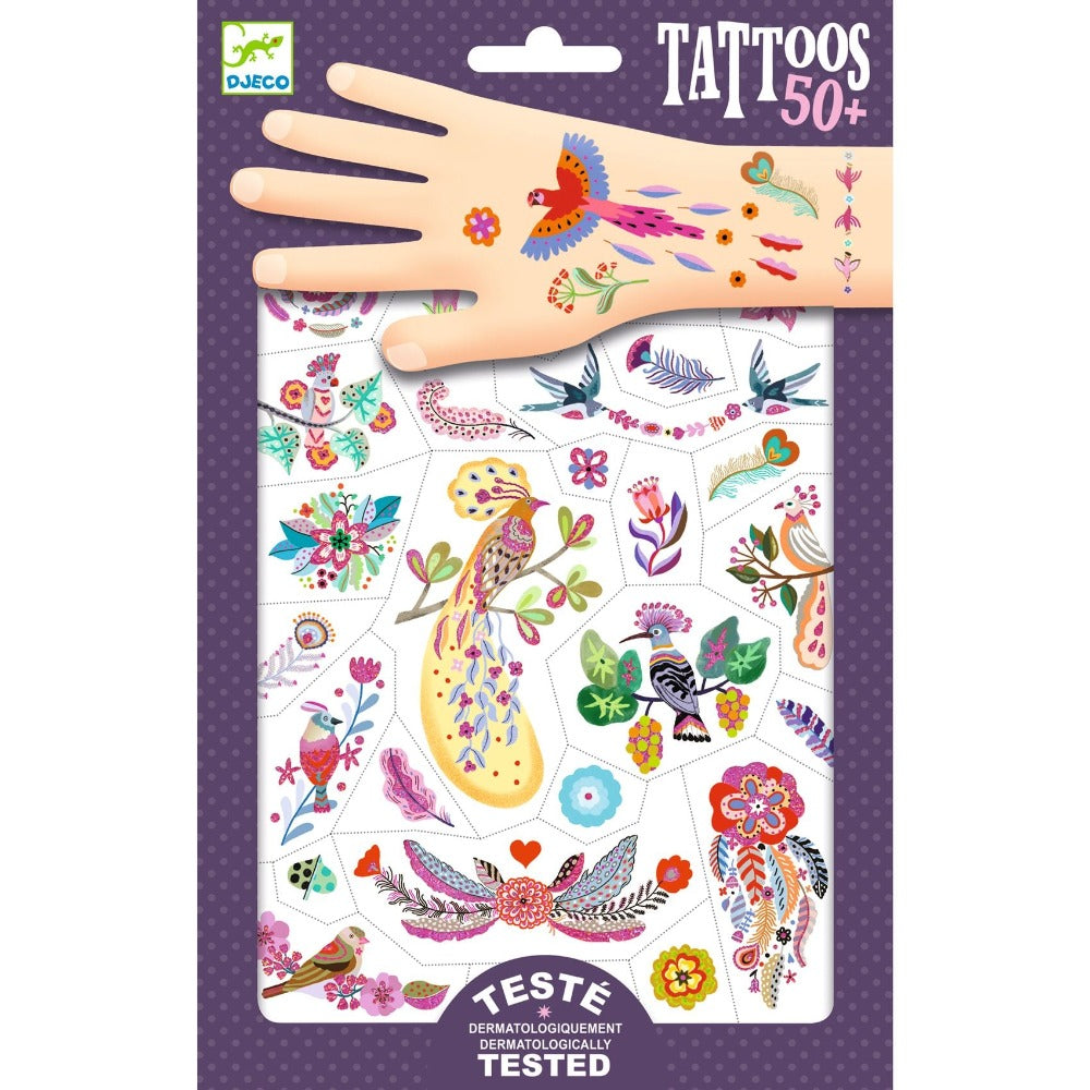 DJECO tattoo's Bright birds
