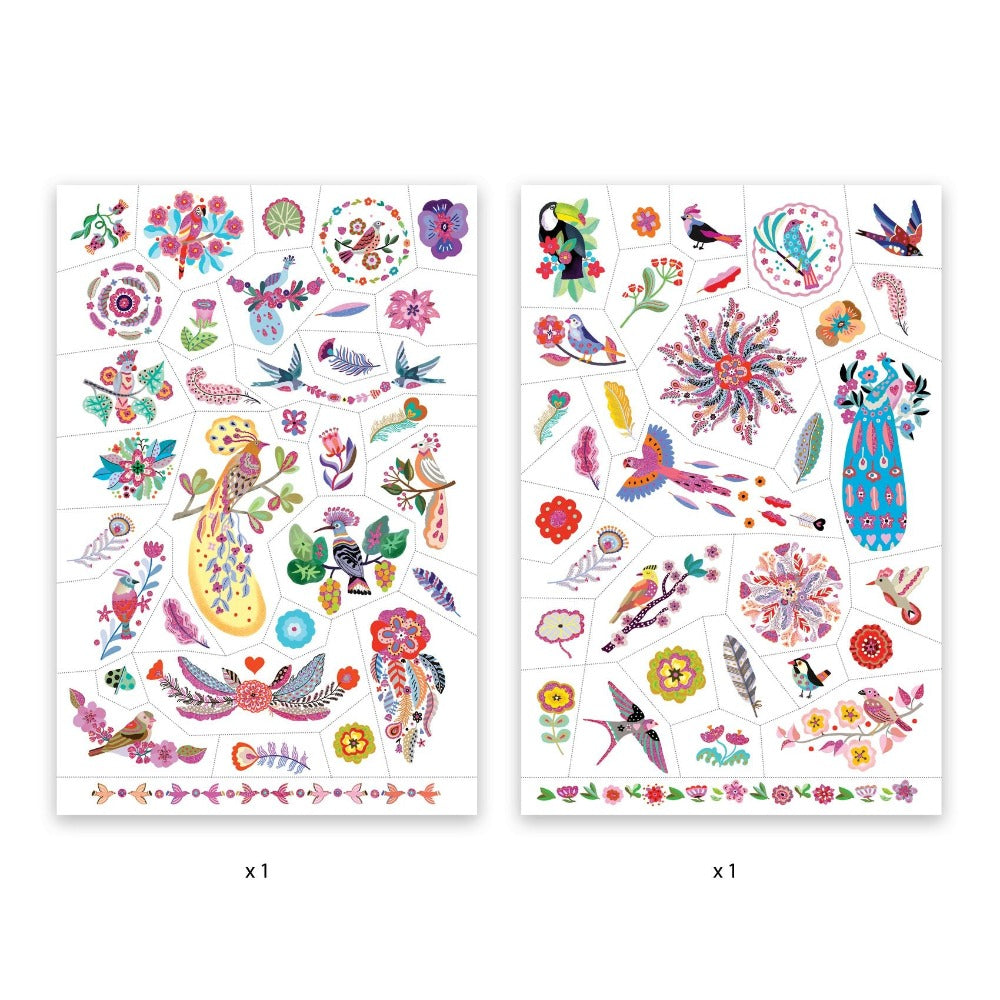 DJECO tattoo's Bright birds