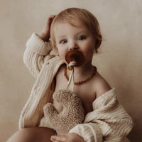 Dappermaentje speendoekje maan teddy beige