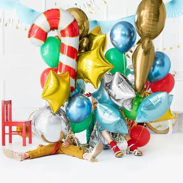 Folie ballon candy cane rood wit 82 cm