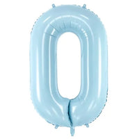 Folie ballon cijfer 0 blauw 86 cm