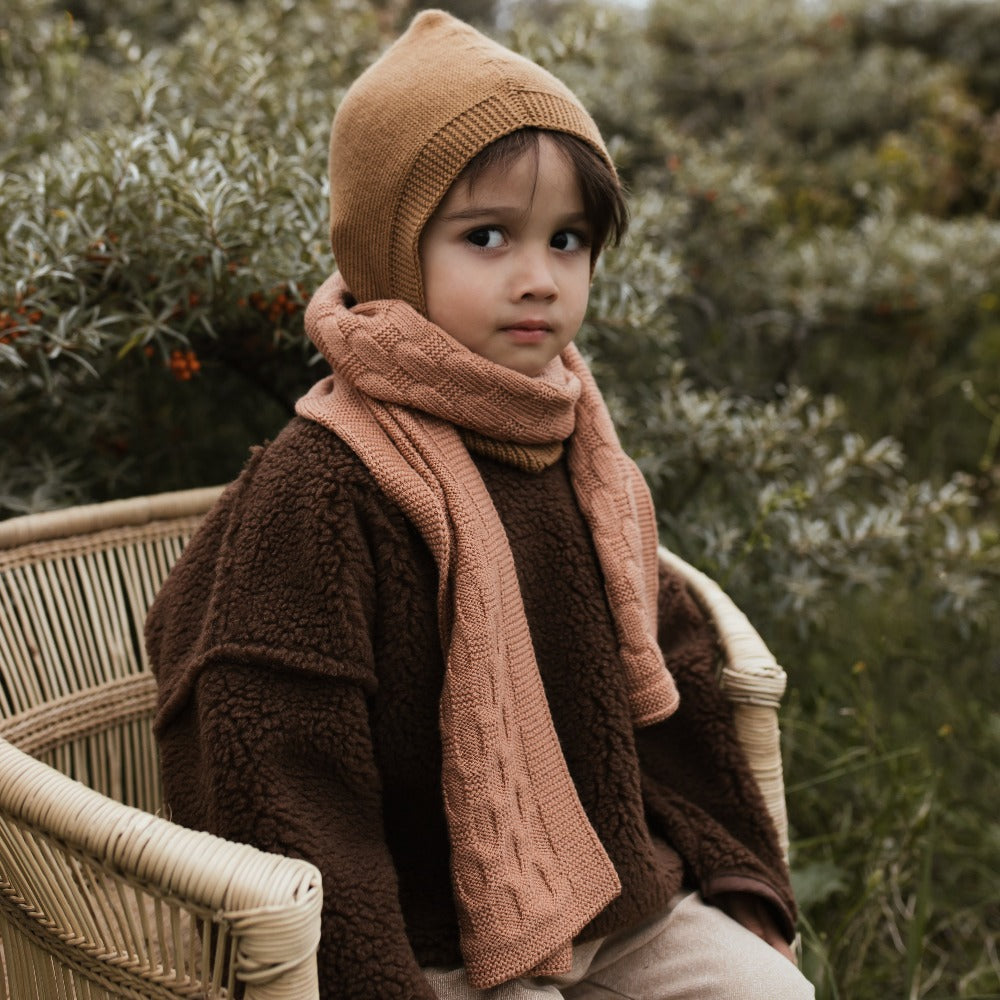 HVID sjaal Fiona terracotta 3-5 jr 100% merino wol, fine italian