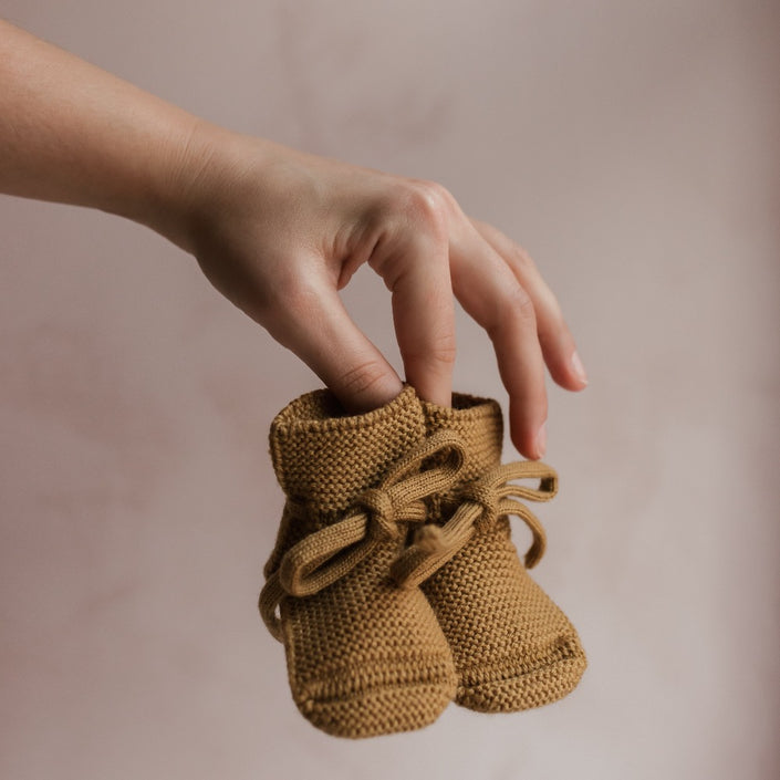 HVID slofjes ochre 0-9 mnd