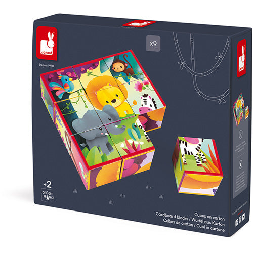 JANOD blokpuzzel jungledieren 2 jr+ / 9 stks