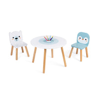 JANOD kindertafel + stoelen Polar