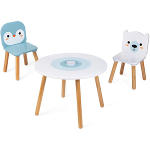 JANOD kindertafel + stoelen Polar