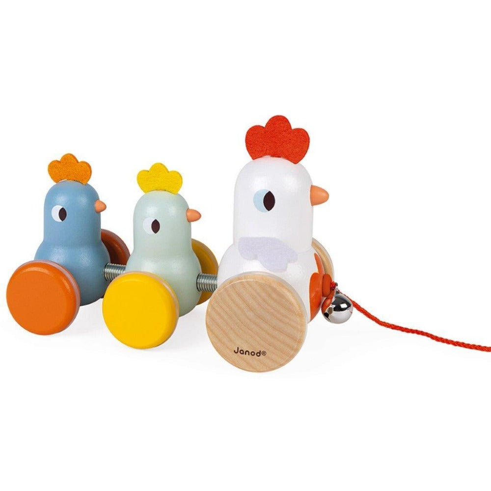 JANOD trekfiguur haan en kippen 18 mnd+ kopen