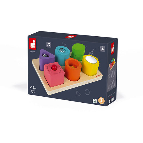 JANOD wood vorm + geluid puzzel 12 mnd+
