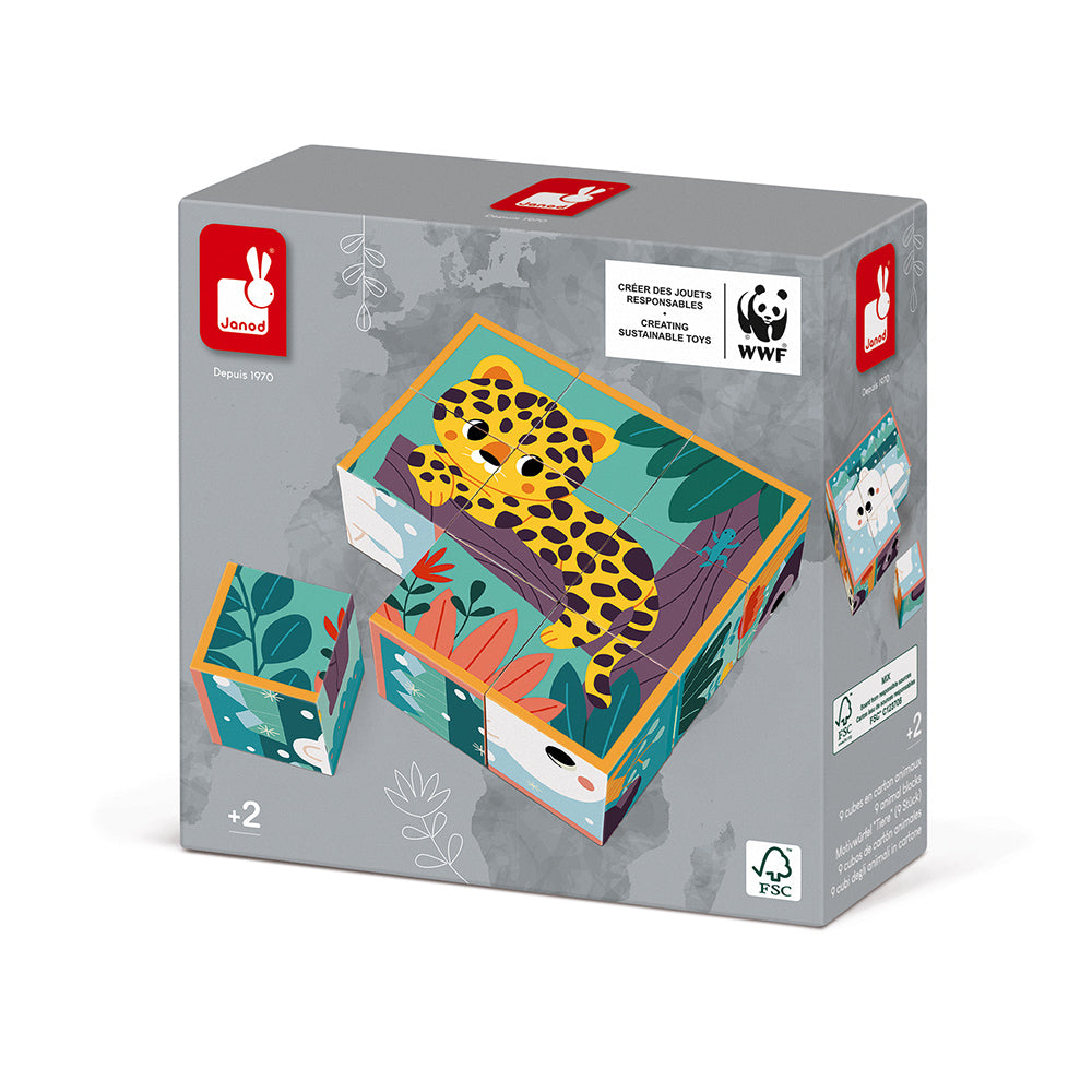 JANOD x WWF blokpuzzel dieren 2 jr+ / 9 stks 118624