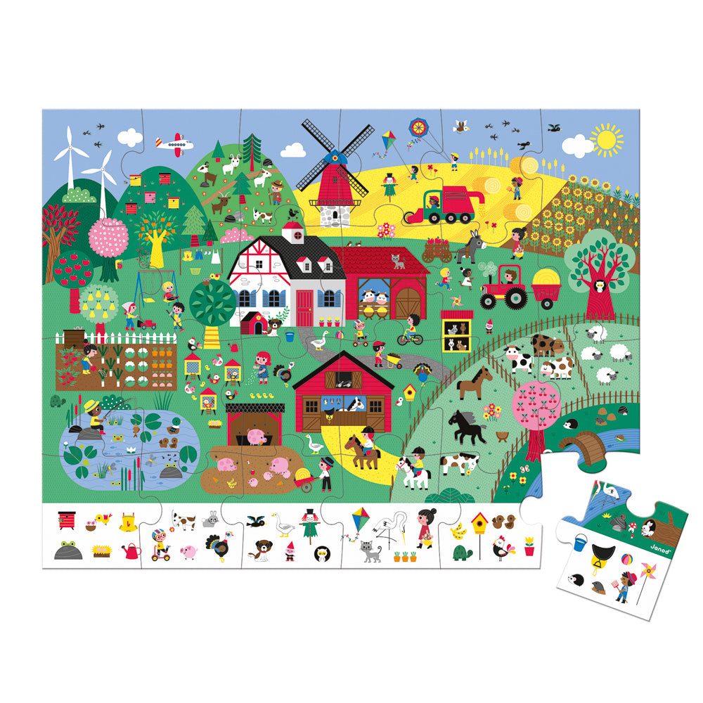 JANOD zoekpuzzel Boerderij 3jr+/ 24 stks