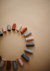 Mushie baby tandenborstel sand blue