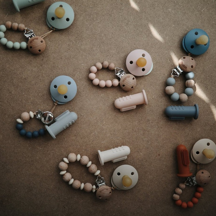 Mushie baby tandenborstel tradewinds stone