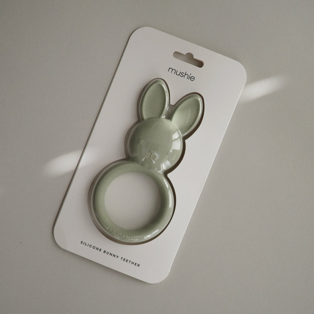 Mushie bijtring bunny sage 3 mnd+