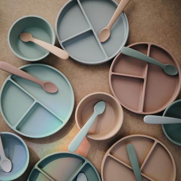 Mushie siliconen kom cloudy mauve